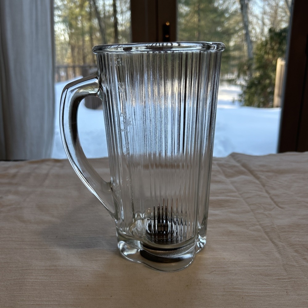 Vtg Waring Blender Glass Ribbed 4-Leaf Clover Jar Pitcher  40oz / 5 Cups Blade